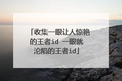 收集一眼让人惊艳的王者id 一眼就沦陷的王者id