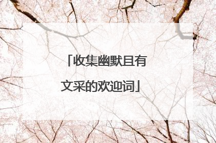 收集幽默且有文采的欢迎词