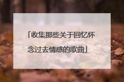 收集那些关于回忆怀念过去情感的歌曲