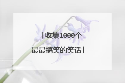 收集1000个最最搞笑的笑话