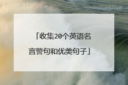 收集20个英语名言警句和优美句子