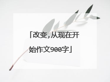 改变,从现在开始作文900字