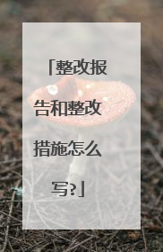 整改报告和整改措施怎么写?