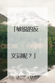 敏锐的反义词呢？