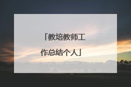 教培教师工作总结个人