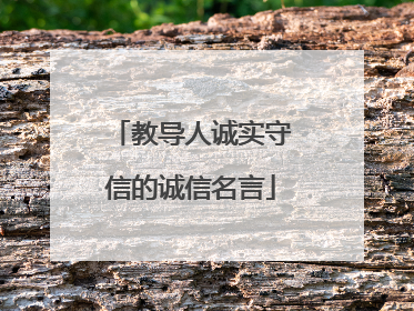 教导人诚实守信的诚信名言