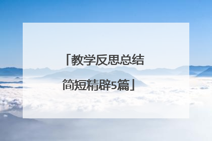 教学反思总结简短精辟5篇
