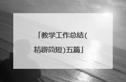 教学工作总结(精辟简短)五篇
