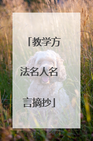 教学方法名人名言摘抄