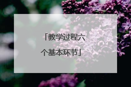教学过程六个基本环节