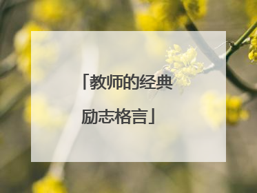 教师的经典励志格言