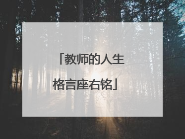 教师的人生格言座右铭