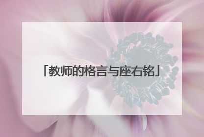 教师的格言与座右铭