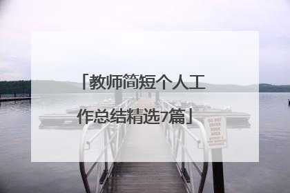 教师简短个人工作总结精选7篇
