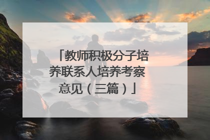 教师积极分子培养联系人培养考察意见(三篇)