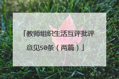教师组织生活互评批评意见50条(两篇)