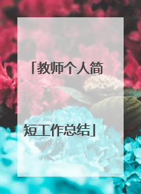 教师个人简短工作总结