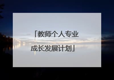 教师个人专业成长发展计划