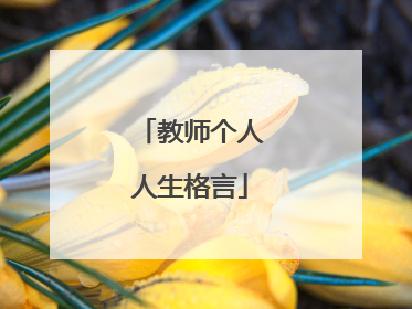 教师个人人生格言