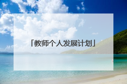 教师个人发展计划