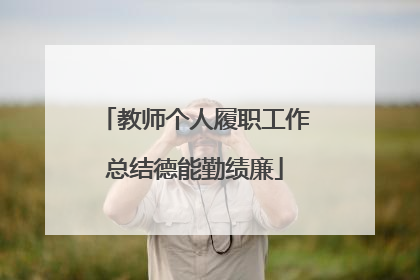 教师个人履职工作总结德能勤绩廉