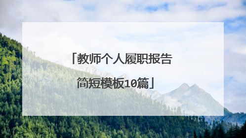 教师个人履职报告简短模板10篇