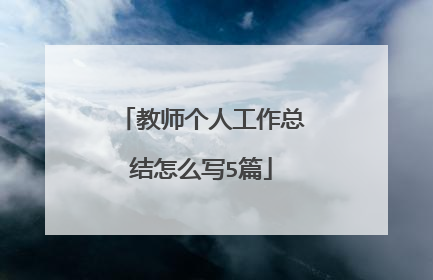 教师个人工作总结怎么写5篇