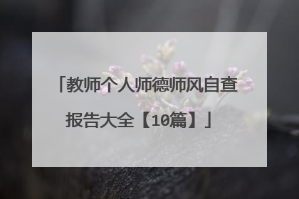 教师个人师德师风自查报告大全【10篇】