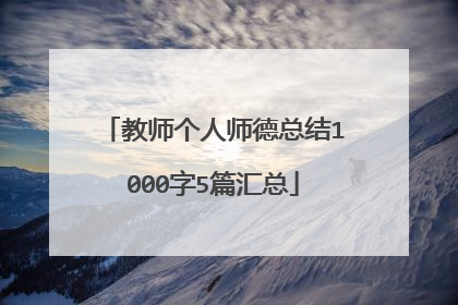 教师个人师德总结1000字5篇汇总