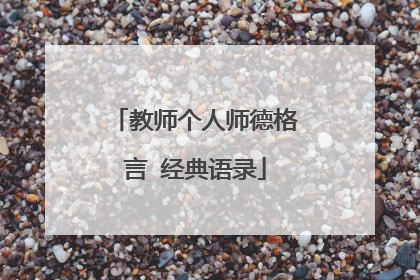 教师个人师德格言 经典语录
