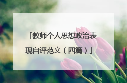 教师个人思想政治表现自评范文(四篇)