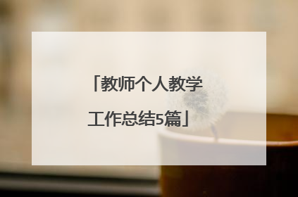教师个人教学工作总结5篇