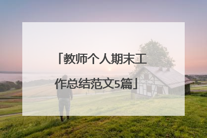 教师个人期末工作总结范文5篇