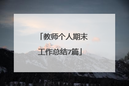 教师个人期末工作总结7篇