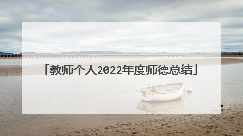 教师个人2022年度师德总结
