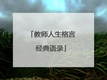 教师人生格言 经典语录