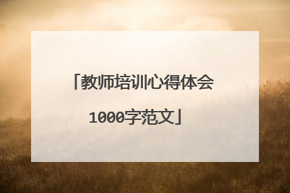 教师培训心得体会1000字范文