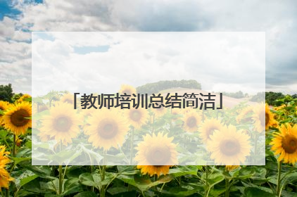 教师培训总结简洁
