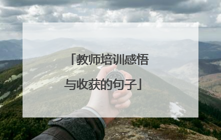 教师培训感悟与收获的句子