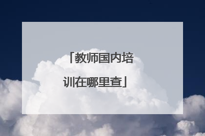 教师国内培训在哪里查