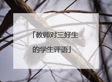 教师对三好生的学生评语