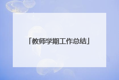 教师学期工作总结