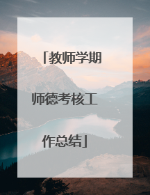 教师学期师德考核工作总结