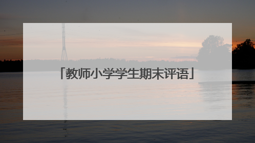 教师小学学生期末评语