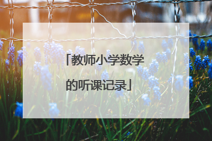 教师小学数学的听课记录