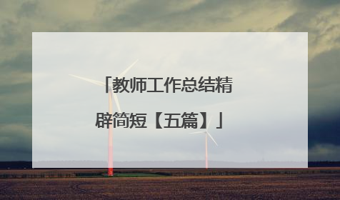 教师工作总结精辟简短【五篇】