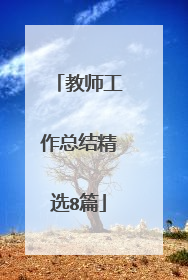 教师工作总结精选8篇