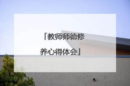 教师师德修养心得体会
