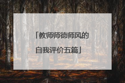 教师师德师风的自我评价五篇