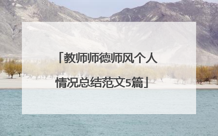 教师师德师风个人情况总结范文5篇